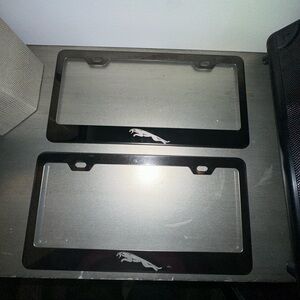 Jaguar steel license plate covers